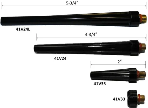 Miniatura 4 de RIVERWELD TIG Cuerpo de pinza de lente de gas 45V43 13N22 1/16 pulgadas 0.063 in y boquilla de cuarzo vasos de vidrio transparente #6 3/8 "53N60