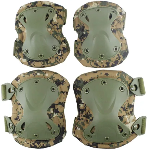 Miniatura 11 de Rodilleras tácticas de camuflaje y coderas para Airsoft Paintball Caza Ejército Patín Deportes al aire libre