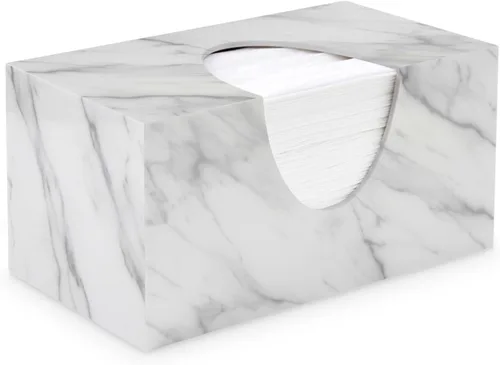 Miniatura 11 de Cubierta de Caja de Paños Rectangular - Soporte de Caja de Paños Rectangular - Compatible con Kleenex - Accesorios de Baño de Acrílico y Mármol