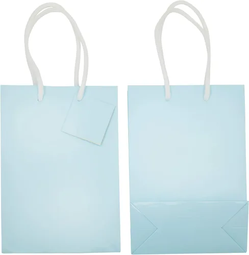 Miniatura 6 de BLUE PANDA Paquete de 20 bolsas de regalo pequeñas de papel con asas, bolsas de regalo de 5.5 x 2.5 x 7.9 pulgadas con 20 hojas de papel de seda