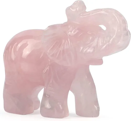 Miniatura 13 de SMQ Estatua de decoración de elefante de cristales de amatista de 2.0 pulgadas, piedras preciosas talladas a mano, figuras de cristal de buena