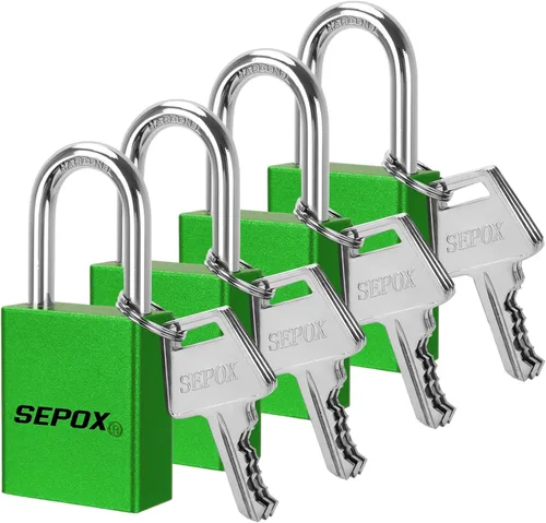 Miniatura 13 de SEPOX Candados ultra resistentes a la intemperie resistentes al óxido, juego de 12 candados de aluminio azul con 18 llaves iguales, alta seguridad