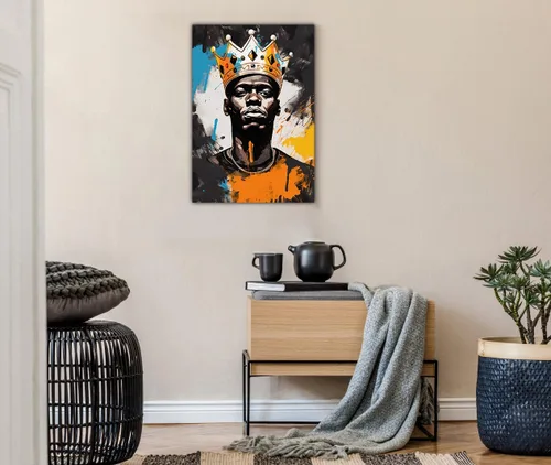 Miniatura 170 de Arte de pared afroamericano, decoración de rey y reina bailarín negro para sala de estar, arte de pareja de amor negro para dormitorio, lienzo