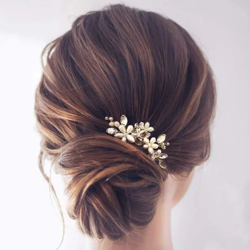 Miniatura 9 de JAKAWIN - Pinzas decorativas para el cabello de boda, accesorios para el cabello Dama de honor plata oro rosa pieza updo para mujer