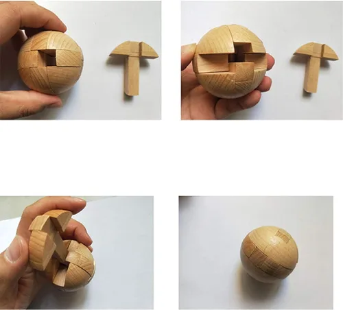 Miniatura 6 de Rompecabezas de madera hecho a mano con bola mágica, juego de inteligencia, rompecabezas de esfera para adultos
