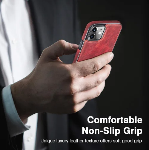 Miniatura 5 de LOHASIC Funda para iPhone 12 Pro, para iPhone 12, funda de cuero elegante, delgada y de lujo, resistente agarre antideslizante, a prueba de golpes