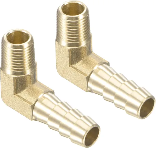 Miniatura 15 de M METERXITY Accesorios de púas de manguera de latón - Codo de 90 grados Conector de tubo de latón de 1/4 de pulgada Aplicar al gas de agua