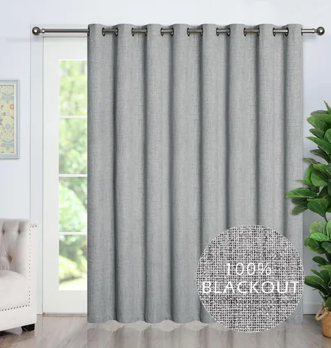 Miniatura 19 de Cortinas opacas con aspecto de lino de 84 pulgadas de largo, 100% absolutamente opacas, con aislamiento térmico, ahorro de energía, con textura, 2