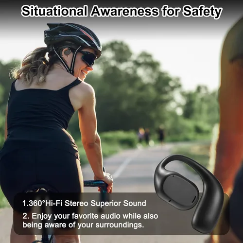 Miniatura 6 de Auriculares de oído abierto VG332, auriculares de conducción de aire Bluetooth 5.3, 16 horas de tiempo de reproducción, controladores dinámicos