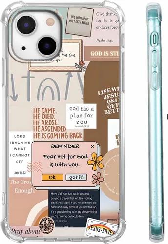 Miniatura 13 de Funda para Celular con Versículos de la Biblia, Colocación de Citas Cristianas de Jesús, Diseño Collage, Funda Protectora Suave de TPU de Moda