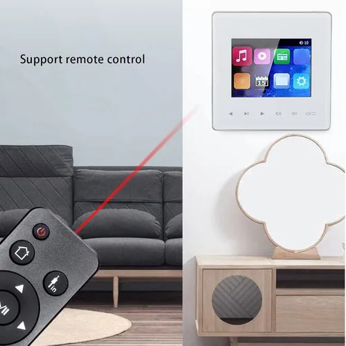 Miniatura 4 de Amplificador de pared inteligente Bluetooth con radio FM, pantalla táctil HD de 2.8 pulgadas, temporizador de encendido y apagado, compatible