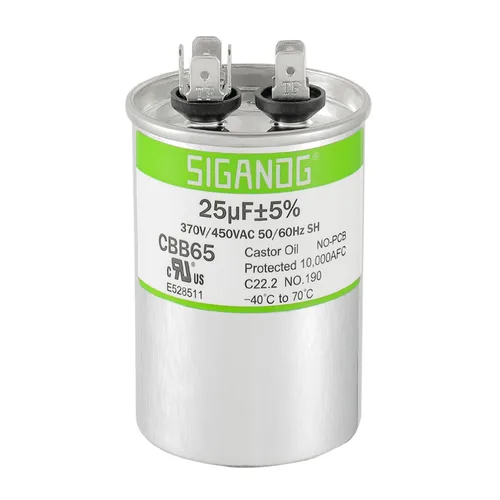 Miniatura 31 de 80/5 uF 80+5 MFD 370V o 440V CBB65 Capacitor Redondo de Arranque de Doble Funcionamiento 80 5 uF MFD 370 440 Voltios VAC para Condensador