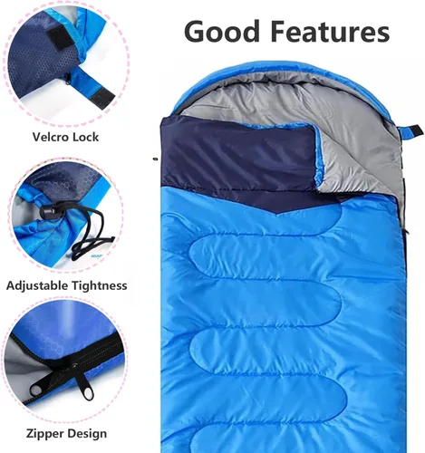 Miniatura 3 de Sacos de Dormir para Adultos, Niños y Niñas - Saco de Dormir Ligero Impermeable para Clima Cálido y Frío con Mochila Compacta, Ideal para 3-4