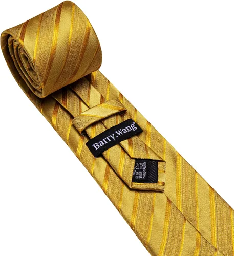 Miniatura 285 de Barry.Wang Juego de corbatas para hombre, corbata de seda a rayas, tejido a cuadros, gemelos formales, negocios, boda