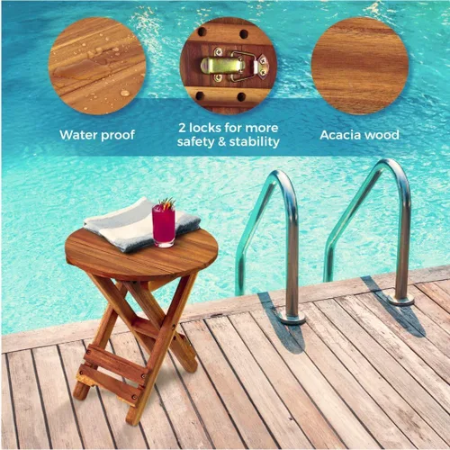 Miniatura 6 de Mesa de patio pequeña, mesa auxiliar plegable al aire libre, mesa auxiliar portátil, mesa auxiliar pequeña, mesa auxiliar, mesa auxiliar pequeña