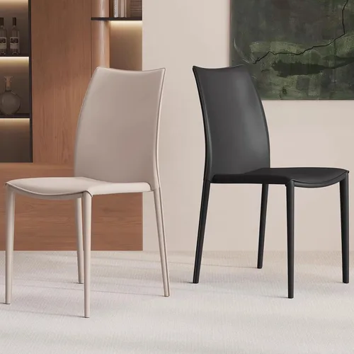 Miniatura 4 de Sillas de comedor de cocina, sillas de comedor apilables, silla de comedor tapizada de piel sintética, silla de hospitalidad con respaldo alto