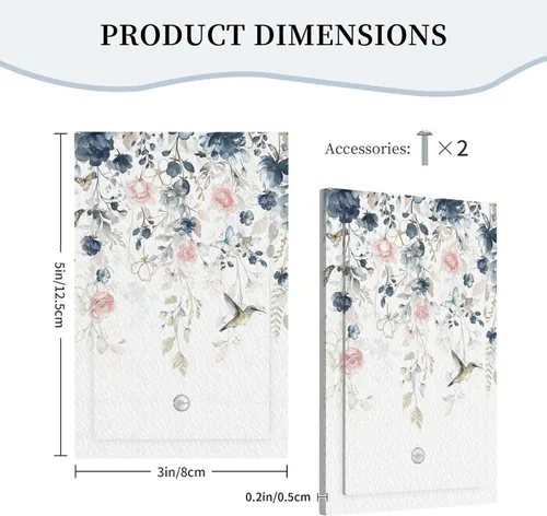 Miniatura 112 de Decorative Outlet Covers Blue Background White Cat Daisy Floral 2-Gang 1-Gang Wall Plate Single Toggle/Rocker Farmhouse Style Light Switch Covers