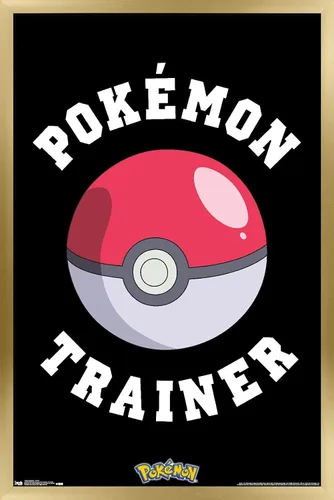 Miniatura 8 de Trends International Pokémon - Póster de pared de entrenador, 14.725 x 22.375 pulgadas, versión enmarcada de madera de granero