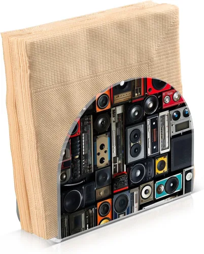 Miniatura 2 de Retro Boomboxes Napkin Holder for Table, Napkin Holders Acrylic for Kitchen, Upright Napkin Holder for Kitchen Dining Room Table Decor