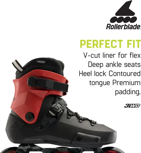 Miniatura 6 de Rollerblade Twister 110 Patines en línea unisex para adultos, color negro/rojo, Urban Performance Patines en línea