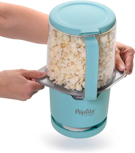 Miniatura 7 de Máquina de palomitas de aire caliente Presto 04811 PopLite My Munch - Tamaño personal, tazón de servir incorporado, diseño compacto, 8 tazas, azul