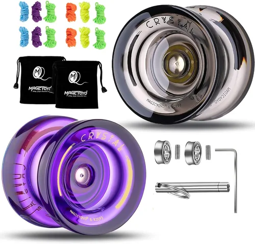 Miniatura 28 de MAGICYOYO K2 Yoyo Cristal Negro Profesional, Yoyo Sensible para Niños Principiantes con Rodamiento Extra No Sensible Yo Yo, Yoyo Pro de Plástico