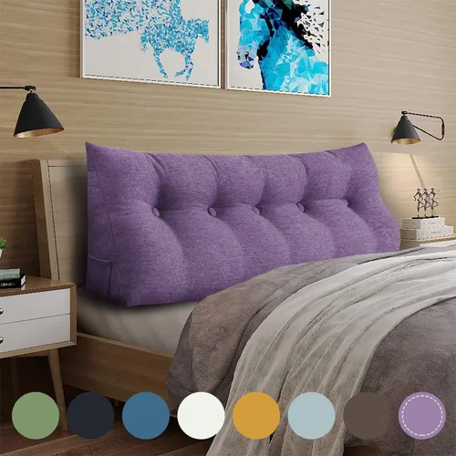 Miniatura 26 de Almohada de cuña pequeña para cabecero; almohada para leer, para sentarse en la cama, almohada triangular de respaldo para adultos, almohada