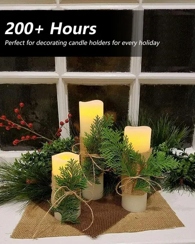 Miniatura 4 de Velas sin llama, juego de 10 velas LED parpadeantes (4 pulgadas, 5 pulgadas, 6 pulgadas, 7 pulgadas x 2.2 pulgadas de profundidad), velas Paquete