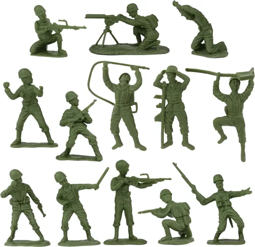 Miniatura 2 de BMC WW2 D-Day Plastic Army Men - 34 figuras de soldado estadounidense, británico, alemán