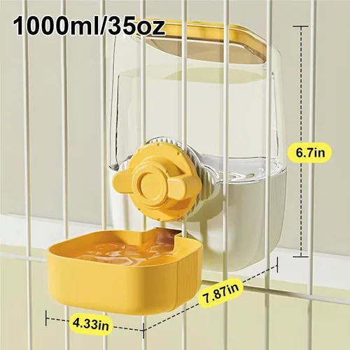 Miniatura 5 de Botella de agua de conejo de 35 onzas, dispensador de agua automático para colgar para mascotas, para hurones, conejillos de indias, chinchilla