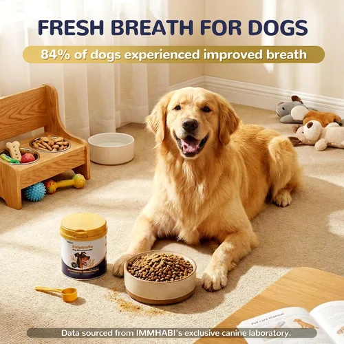 Miniatura 2 de IMMHABI Polvo de limpieza de dientes para perros, 10.56 onzas (10.58 oz), polvo dental ambientador de aliento de perro, placa en polvo, removedor