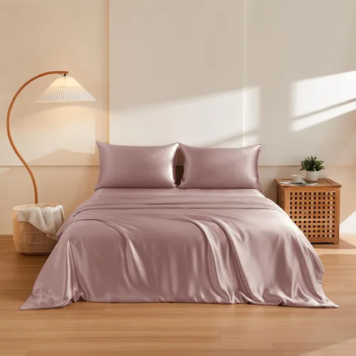 Miniatura 18 de THXSILK Juego de funda de edredón de seda de morera 100% pura de 3 piezas, ropa de cama de lujo ultra suave de grado 6A+, sábanas de seda