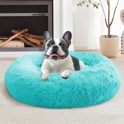 Miniatura 35 de JOLLYVOGUE Cama Calmante para Perros Pequeños - Cama para Perros Pequeños en Forma de Dona Lavable de 23 Pulgadas para Gatitos y Cachorros, Camas
