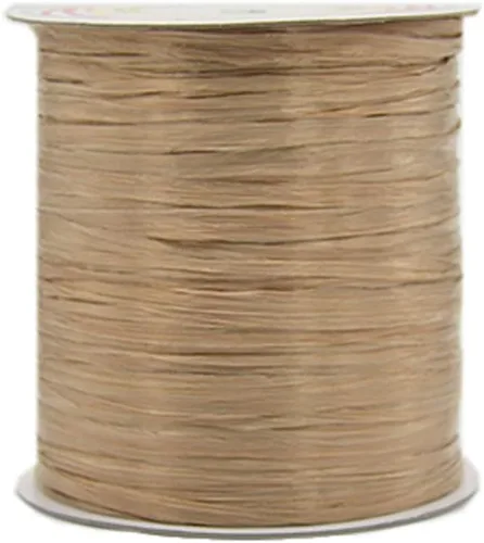 Miniatura 17 de 250 Metros/273 Yardas Raffia Ribbon Hilo de Raffia Hilo de ganchillo Azul Bolsa de ganchillo Hilo de paja Hilo de paja Hilo de rafia natural