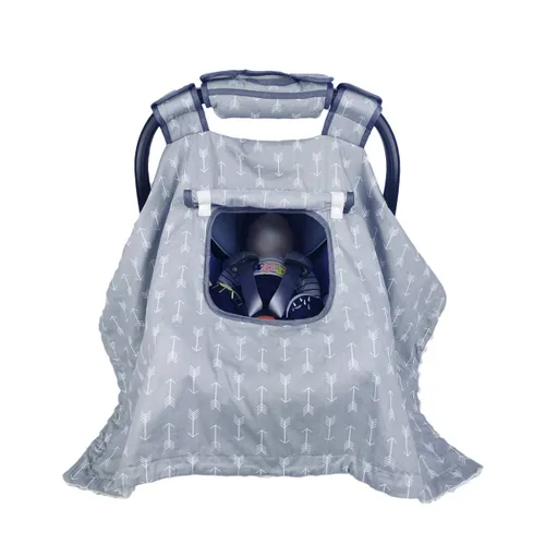 Miniatura 6 de Fundas para asientos de coche para bebés niño/niña, toldo para asiento de coche para portabebés recién nacido, 2 capas de ventanas de malla/tela