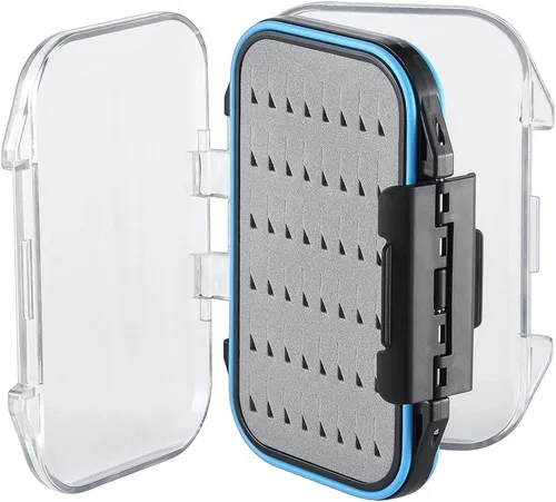 Miniatura 13 de Gonex Cajas de pesca con mosca para cajas de jig de pesca con mosca de dos caras, caja de pesca con mosca impermeable y ligera, tapa transparente