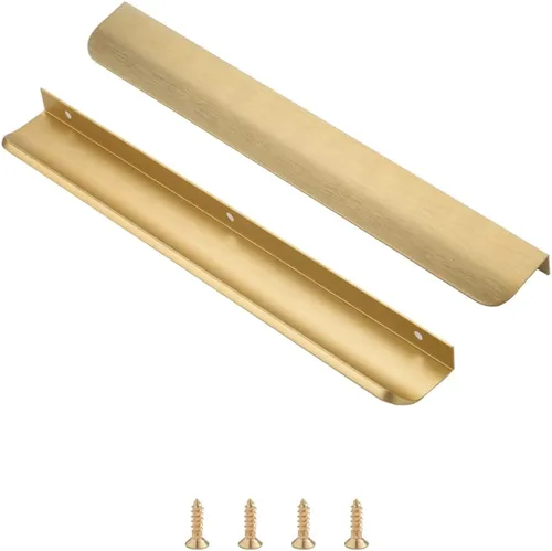 Miniatura 19 de Satanga Tiradores de Dedo Edge para Gabinete Cocina Cajón Perillas Perfil Bajo Puerta Tocador Baño Manijas Largas Armario Muebles Aluminio Paquete