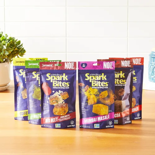 Miniatura 7 de SPARK BITES – Paquete variado de 6 (uno de cada sabor), sin alérgenos, a base de plantas, aperitivo energético saludable – Una liberación constante