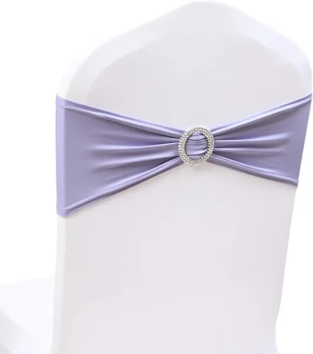 Miniatura 19 de 50 lazos elásticos para silla, bandas elásticas para silla con hebilla deslizante, lazos para bodas, hoteles, banquetes, fiestas de cumpleaños