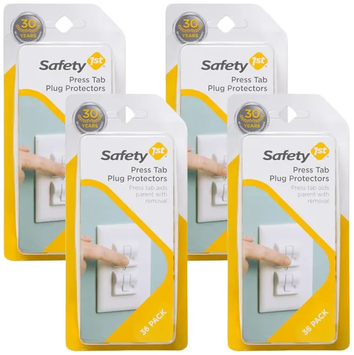 Safety 1st Protectores de tapón con pestaña de prensa, 36 unidades (paquete de 4)