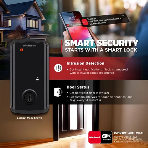 Miniatura 7 de Kwikset Halo Select Plus Cerrojo Inteligente de Pantalla Táctil Negro Mate Apple Home Keys Tap-to-Unlock, Wi-Fi y Matter Habilitado con Sensor
