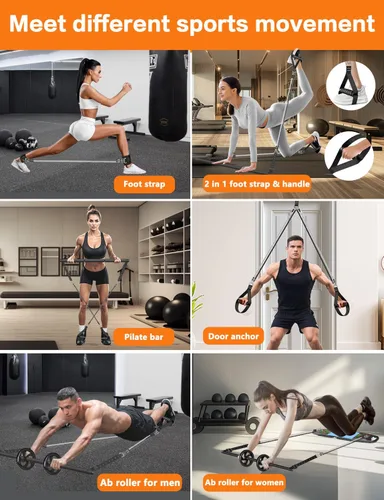 Miniatura 8 de BBTOPS Tabla Push Up, accesorios de fitness con bandas de resistencia Negro-Gris