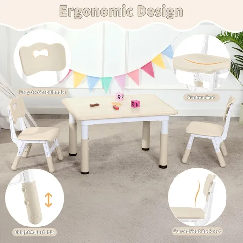 Miniatura 3 de GITAWUSA Silla ajustable para niños, silla infantil ajustable de 3 niveles de altura, sillas para niños y niñas de 2 a 8 años, juego de asiento