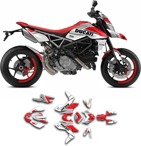 Miniatura 10 de Kit de calcomanías personalizadas para Supermoto Hypermotard 950 Hypermotard950 2019 2020 2021 2022 2023, rojo y blanco, DCTHYP9519N001-B-KO