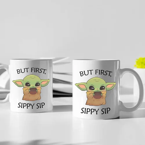 Miniatura 5 de Taza de café Baby Yoda – Taza de café de la serie Mando TV Taza de café de cerámica blanca de 11 oz Jedi, la fuerza, regalos de sable de luz