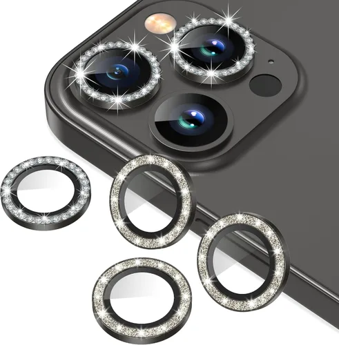 Miniatura 24 de AGVEE Paquete de 6 protectores de lente de cámara para iPhone 14 Pro de 6.1 pulgadas/14 Pro Max de 6.7 pulgadas, con diamantes brillantes y anillo