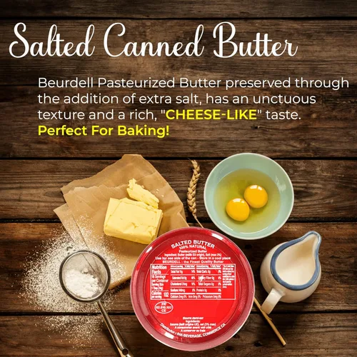 Miniatura 6 de Beurdell Mantequilla francesa salada real enlatada 100% natural pasteurizada, una verdadera mantequilla de Francia, ideal para preparación