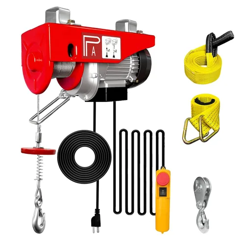 YATOINTO Polipasto eléctrico de 440 libras con control remoto con cable de 13 pies, cabrestante eléctrico de 110 V con altura de elevación de cable