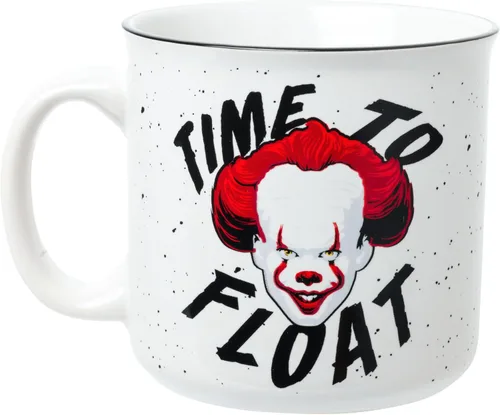 Miniatura 2 de Silver Buffalo IT Pennywise Clown "Time to Float" - Taza de cerámica para caravana, 20 onzas