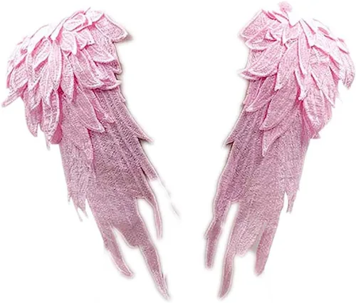 Miniatura 5 de Parches bordados con alas de ángel, apliques de costura en encaje para manualidades, 1 par Dorado